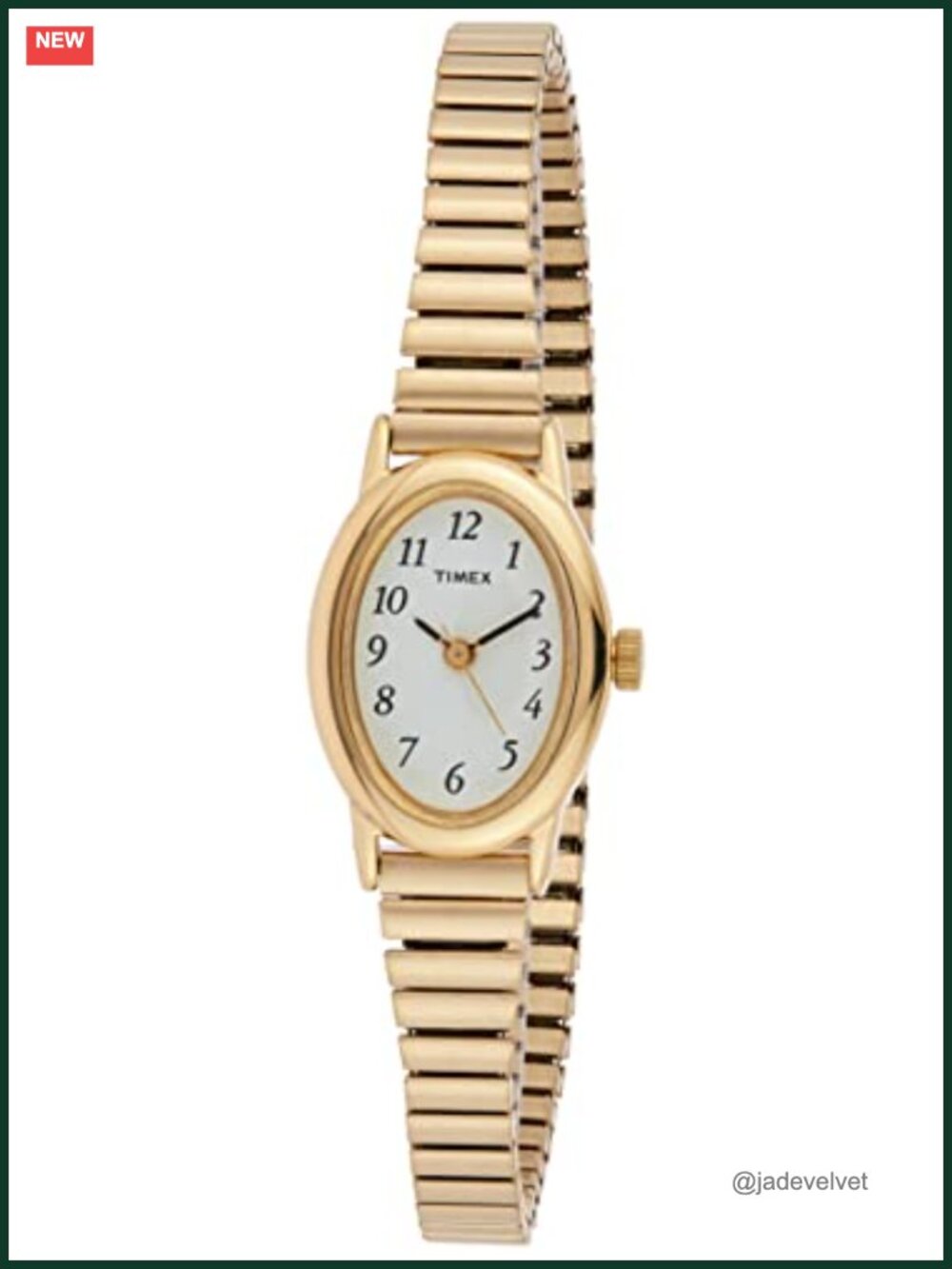 Women's Cavatina Oval Gold-Tone Case Expansion Band Analog Watch, 18mm